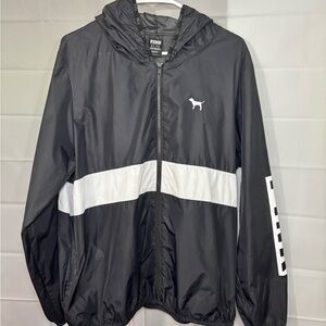 PINK Victoria's Secret Black and White Windbreaker